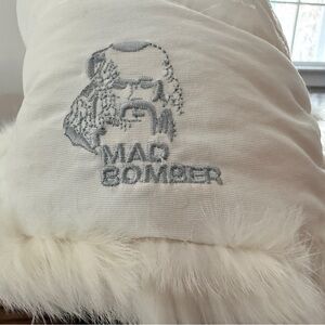 White Rabbit Fur-Trimmed MAD BOMBER Hat